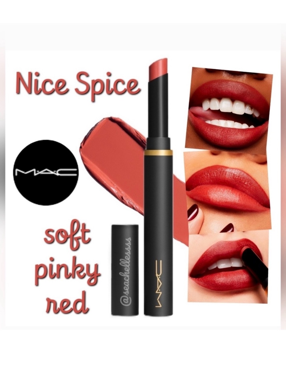 MAC Cosmetics Nice Spice Powder Kiss Velvet Blur Slim Stick Lipstick Brand New